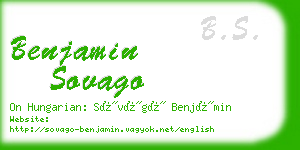 benjamin sovago business card